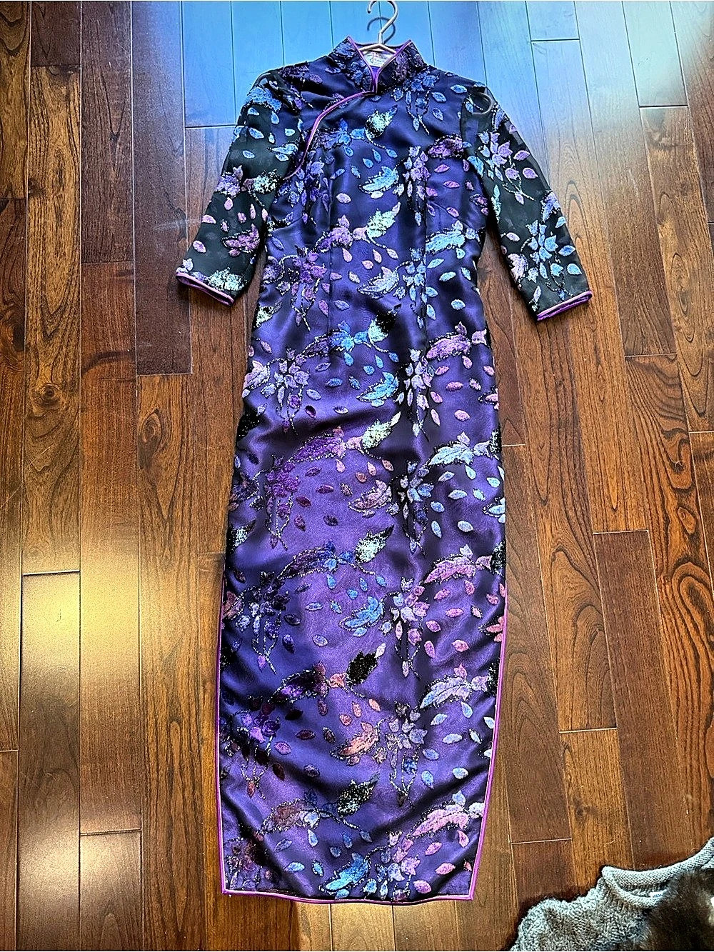 JiangSon Purple Floral Long Dress